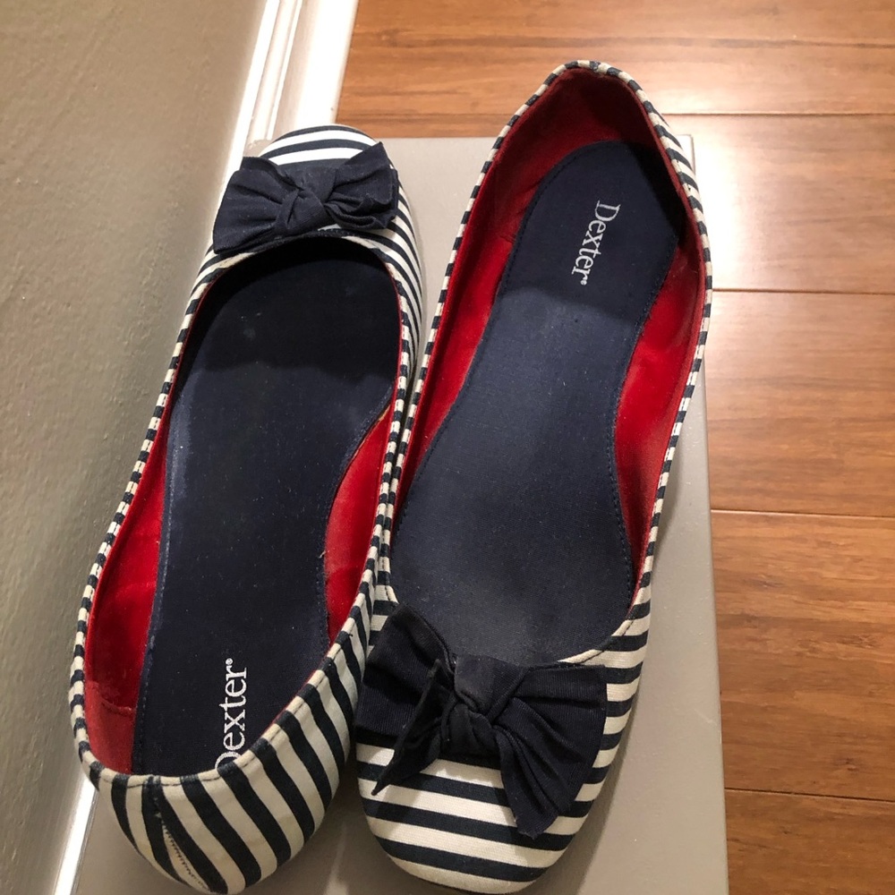Dexter Women's Navy and White Striped Flats